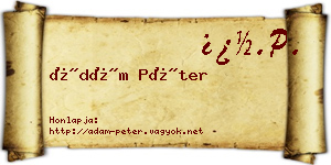 Ádám Péter névjegykártya