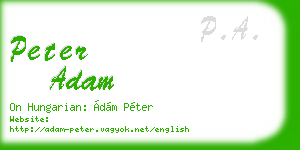 peter adam business card